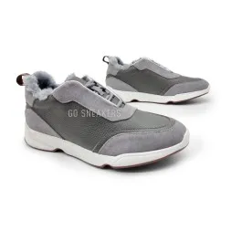 Loro Piana Man Winter Sneakers Leather Suede Grey