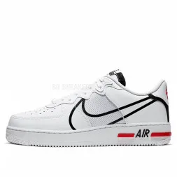 Nike Air Force 1 React White Black Red
