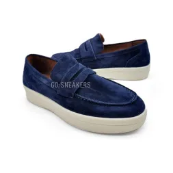 Loro Piana Mocassins Suede Navy