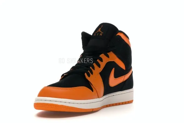 Унисекс кроссовки Nike Air Jordan 1 Mid Black Orange Peel