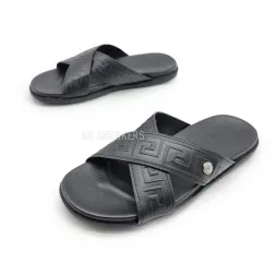 Versace Flip-flops Leather X Black Logo