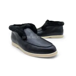 Loro Piana Open Walk Winter Leather Black