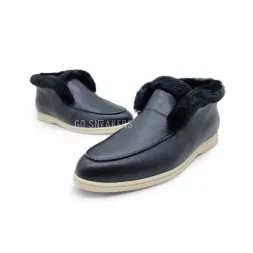 Loro Piana Open Walk Winter Leather Black