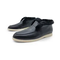 Loro Piana Open Walk Winter Leather Black