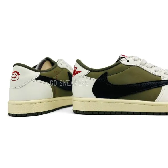 Мужские кроссовки Travis Scott x Air Jordan 1 Low Olive Black Swoosh