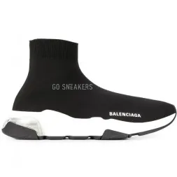Balensiaga SPEED CLEAR SOLE SNEAKER IN BLACK/WHITE