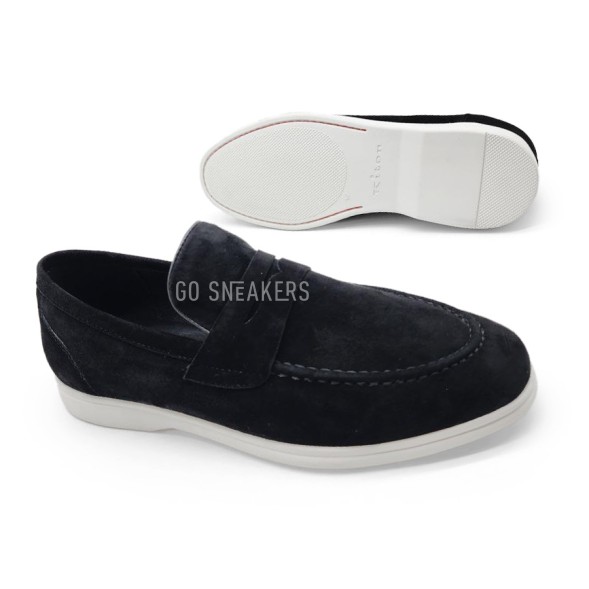 Мужские лоферы Kiton Loafers Suede Black