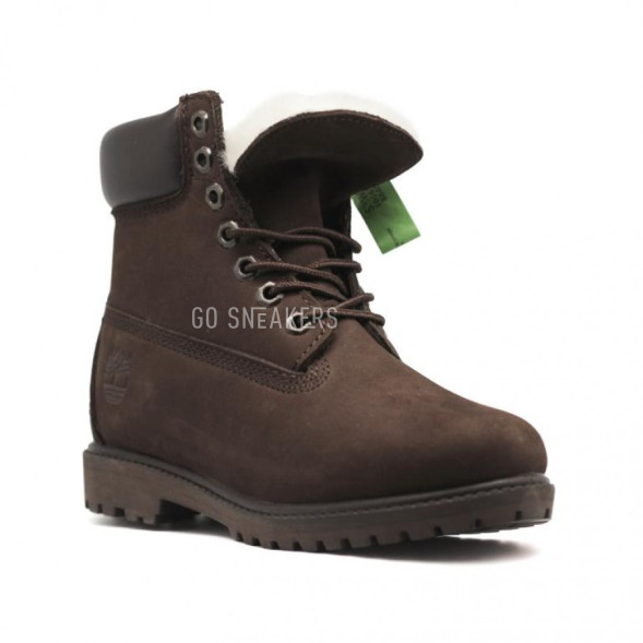 Женские ботинки с мехом Timberland Brown