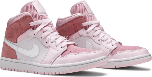 Женские кроссовки Nike Wmns Air Jordan 1 Mid &amp;#039;Digital Pink&amp;#039;