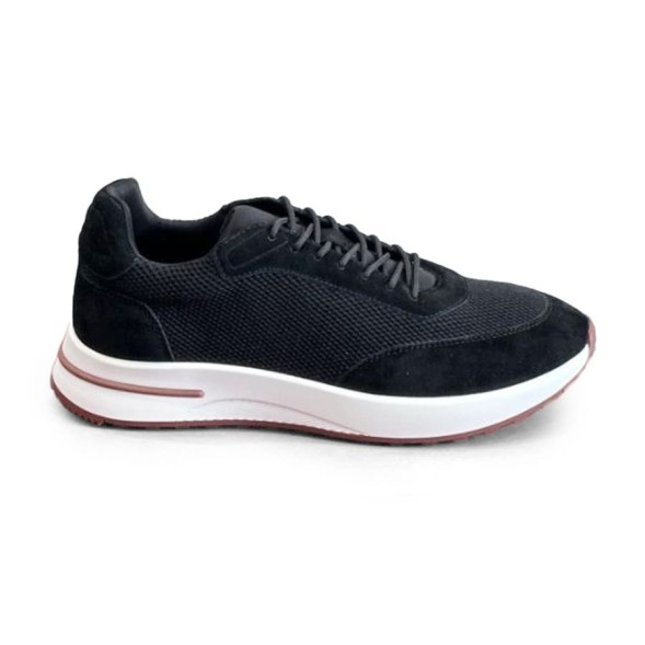 Мужские кроссовки Loro Piana Textile Sneakers Black