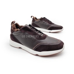 Loro Piana Man Winter Sneakers Leather Suede Brown