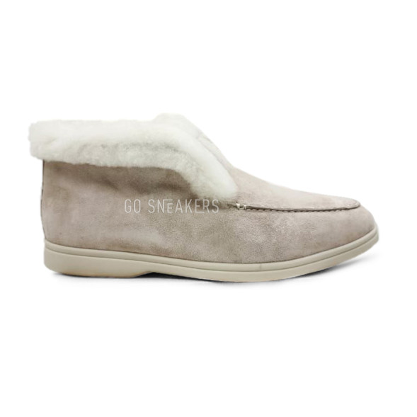 Унисекс зимние ботинки Loro Piana Low Winter Suede Light Sand