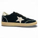 Женские кеды Golden Goose Ball Star With Silver Micro-Crystal Suede Black