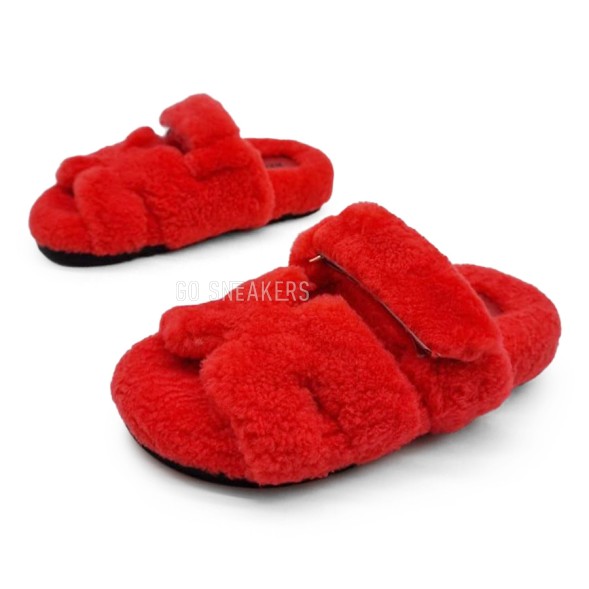 Женские сандалии Hermes Flip-flops Wool Red
