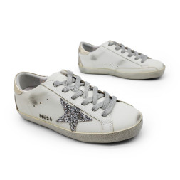 Golden Goose GGDB SSTAR White/Silver Sparkles