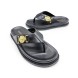 Мужские шлепки Versace Flip-flops Leather Black/Gold