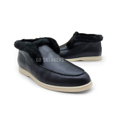 Loro Piana Open Walk Winter Leather Black