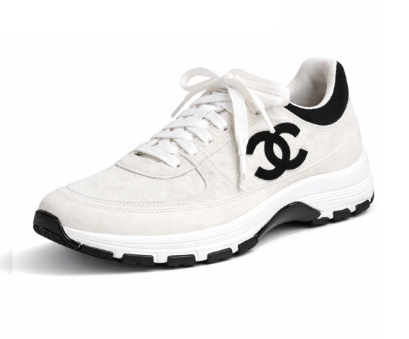 Женские кроссовки Chanel Metiers D'art Laminated and Suede Calfskin Sneakers White