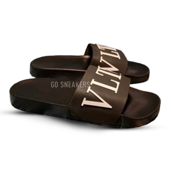 Мужские тапочки Valentino Slides Man Black/White
