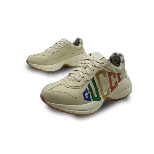 Женские кроссовки Gucci Ivory Rhyton Rainbow Glitter Sneakers