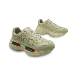 Gucci Leather Rhyton Logo Sneakers