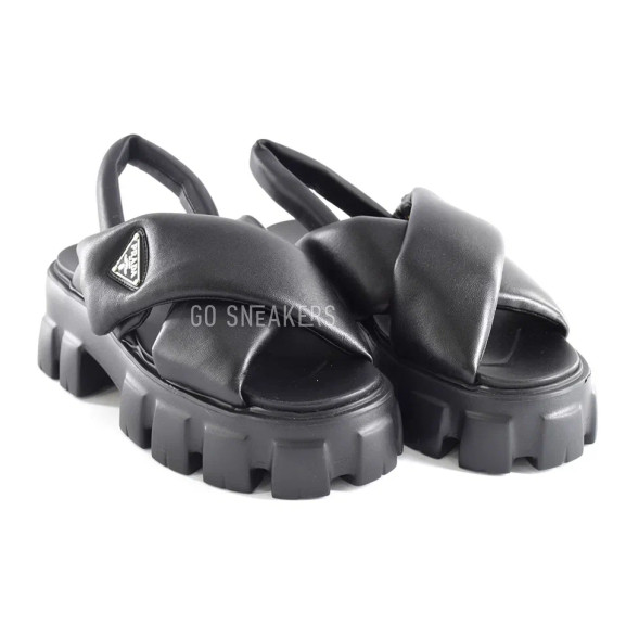 Женские босоножки Prada Sandals Leather Black