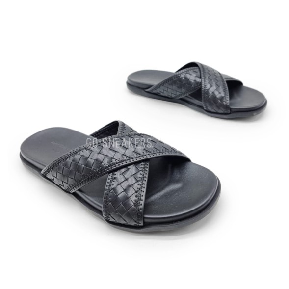Мужские шлепки Bottega Veneta Flip-flops X Black