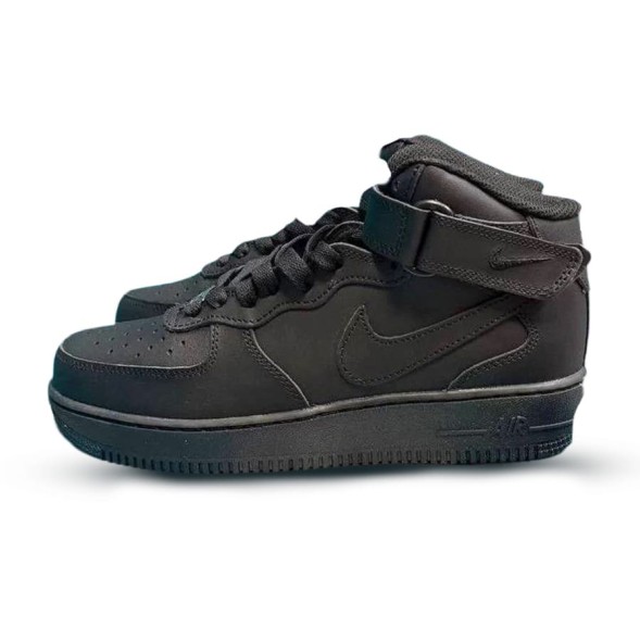 Мужские кроссовки Nike Air Force 1 Mid Black Autumn Black