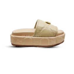 Gucci Flip-flops Platform Double G Beige