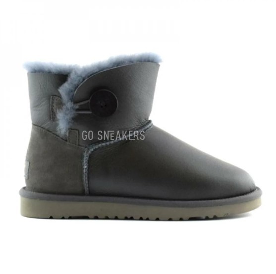 Женские угги с пуговицей Bailey Button Mini Metallic Grey