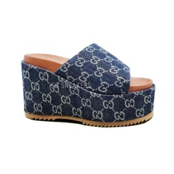 Gucci Platform Flip-flops Dark Navy