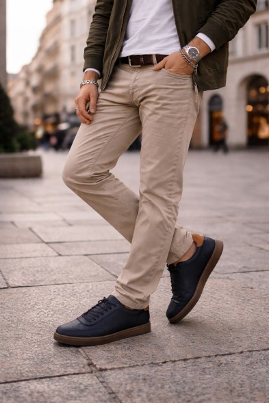 Мужские кеды Brunello Cucinelli Leather Sneakers Black