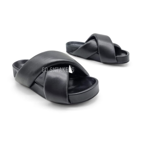 Женские шлепки JW Anderson Flip-flops Leather Black