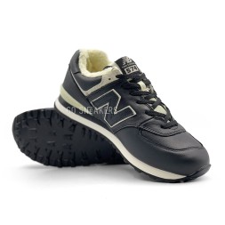 New Balance 574 Black Leather Winter