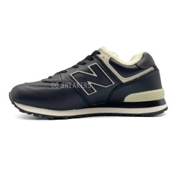 New Balance 574 Black Leather Winter