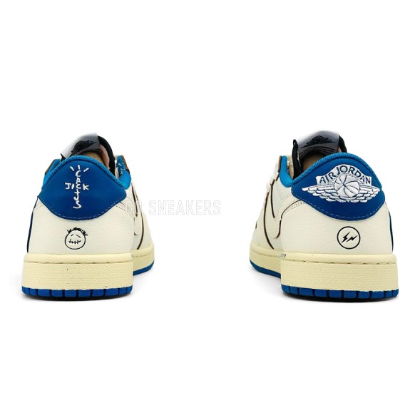 Мужские кроссовки Travis Scott x Fragment x Nike Air Jordan 1 Low OG White/Blue