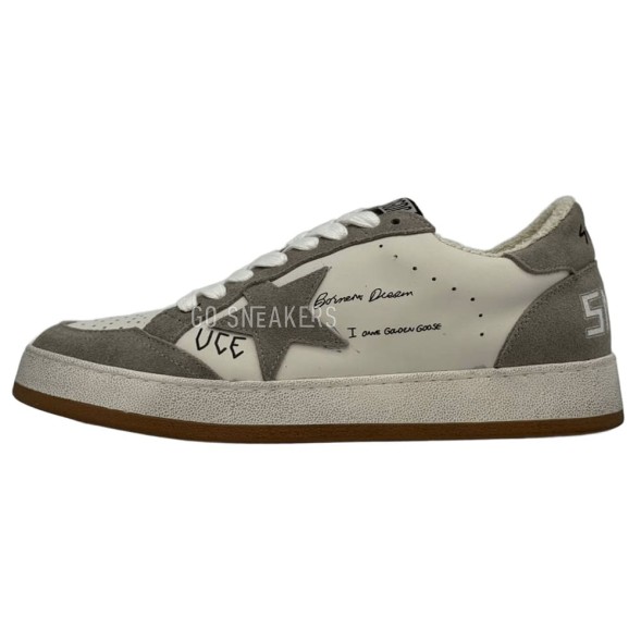 Мужские кеды Golden Goose Ballstar White/Grey Glitter