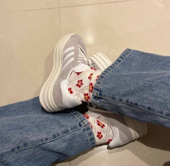 Унисекс кроссовки Adidas Gazelle Suede Platform Grey